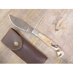 Coltello Arburesa Manico Osso Di Tibia Lama Damasco (23cm) - Lady