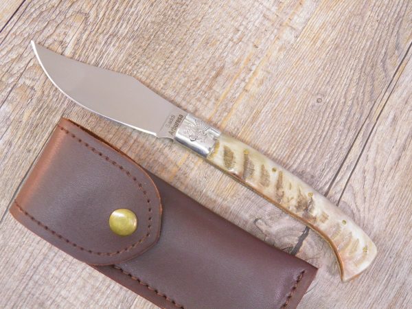 Coltello artigianale Arburesa in Corno Di Montone grezzo (23cm)